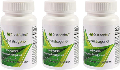 Crackaging Super-Absorption Cycloastragenol 98% – 5mg, 30 Vegetarian Capsules