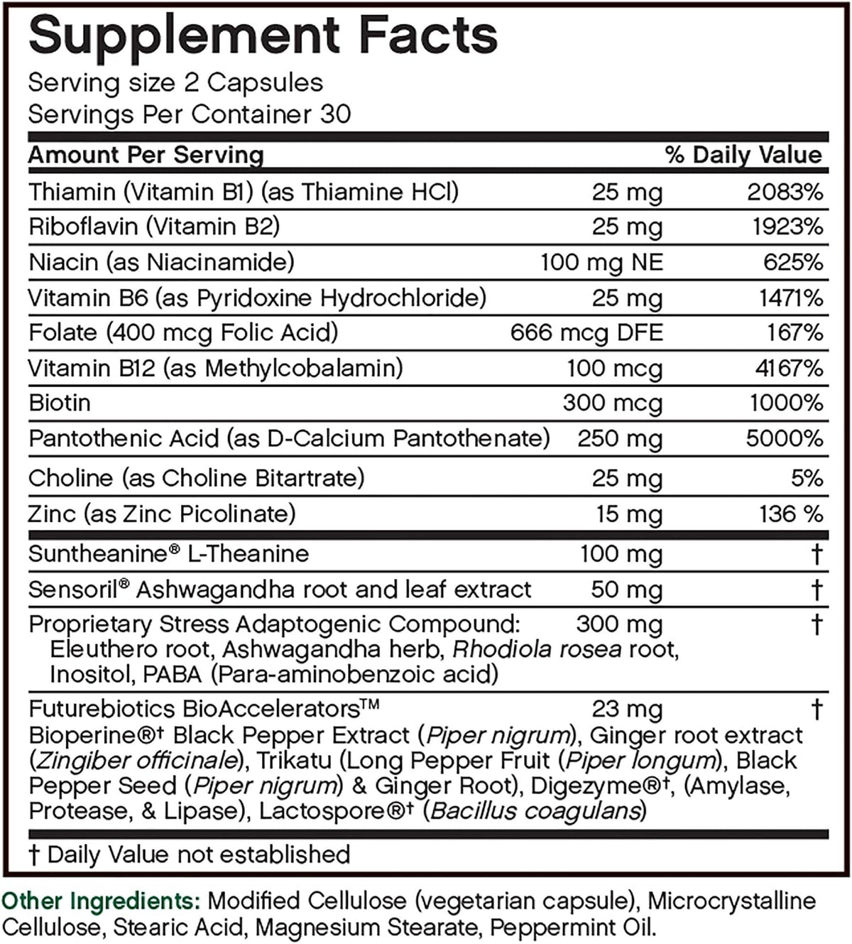 Futurebiotics StressAssist 60 Vegetarian Capsules - görsel 7