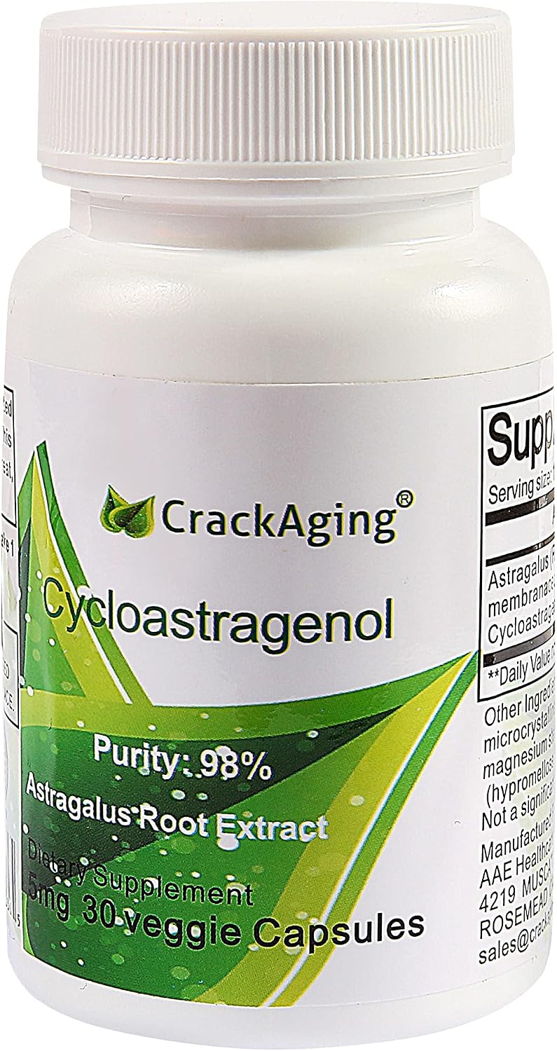 Crackaging Super-Absorption Cycloastragenol 98% – 5mg, 30 Vegetarian Capsules - görsel 1