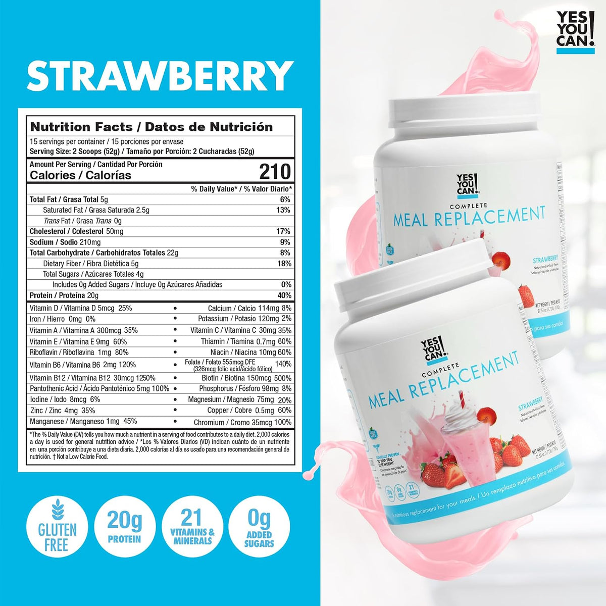 Yes You Can! Transformation Kit – Complete Meal Replacement and Supplement Kit (Strawberry) - görsel 2