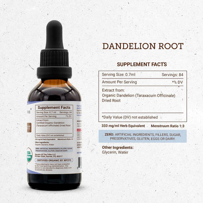 Secrets of the Tribe Dandelion Root Organic | Alcohol-Free Extract, High-Potency Herbal Drops | Made from 100% Certified Organic Taraxacum Officinale Dried Root (60 ml)