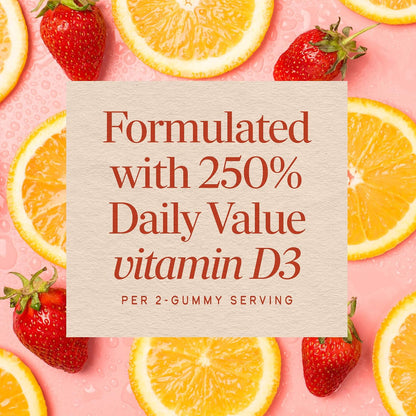 Nature's Way Vitamin D3 Gummies, Supports Normal Immune Function and Maintenance of Normal Bones*, 2000 IU (50 µg) per 2-Gummy Serving, Mixed Fruit Flavour, Gluten-free, Plant-Based Pectin, Vegetarian, 120 Count