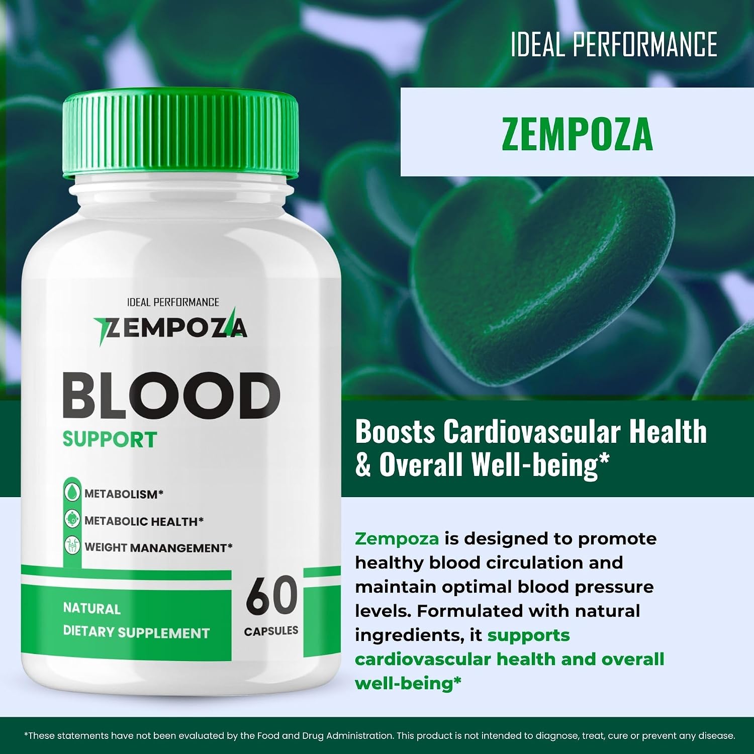 Zempoza Blood Formula Food Supplement Capsules - Maximum Strength with Vitamin C, Zinc & Cinnamon (Pack of 5) - görsel 4