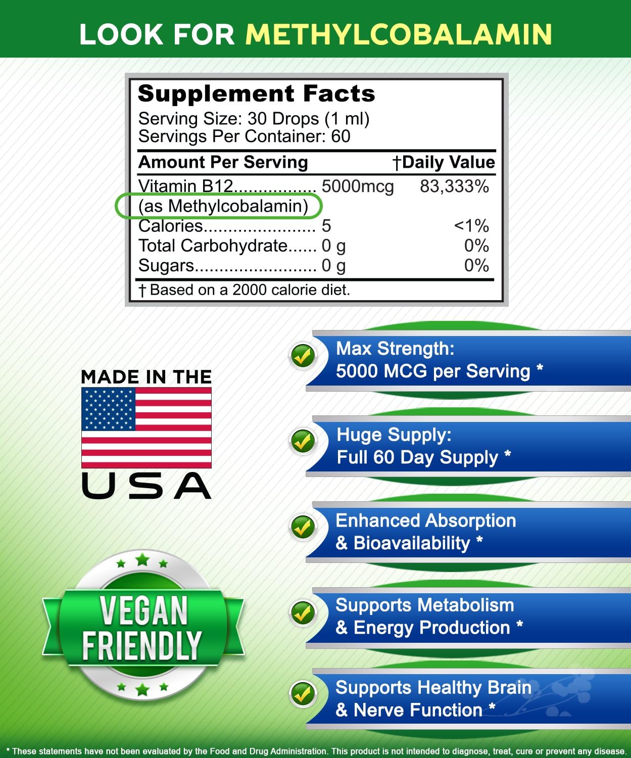 aSquared Nutrition Vitamin B12 Sublingual Liquid Drops - 5000 mcg Methylcobalamin - Wild Berry Flavour - 60 ml - görsel 6