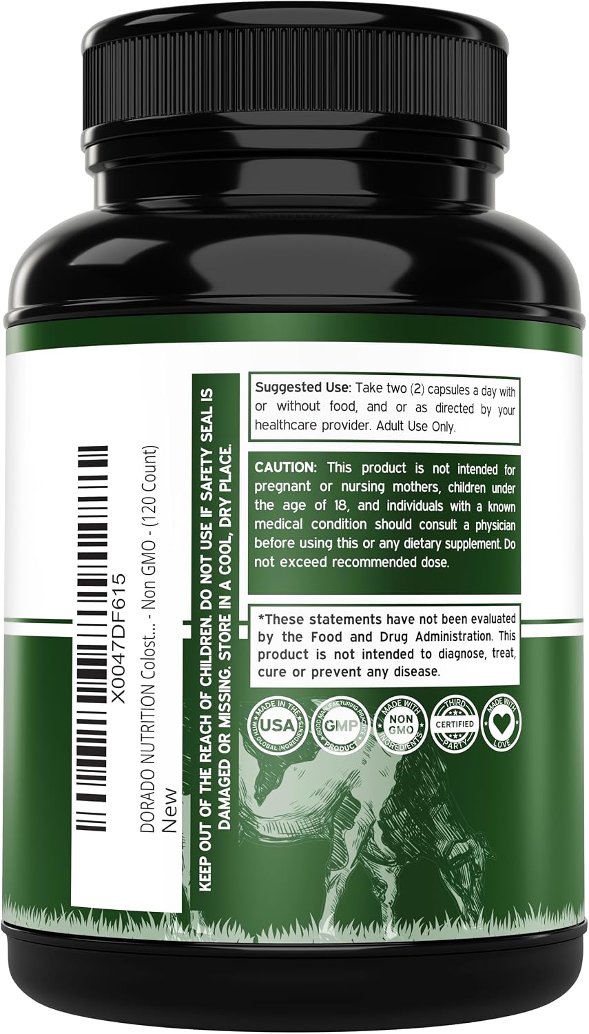 Dorado Nutrition Colostrum Supplement – 1000mg per Serving, 120 Capsules - görsel 3