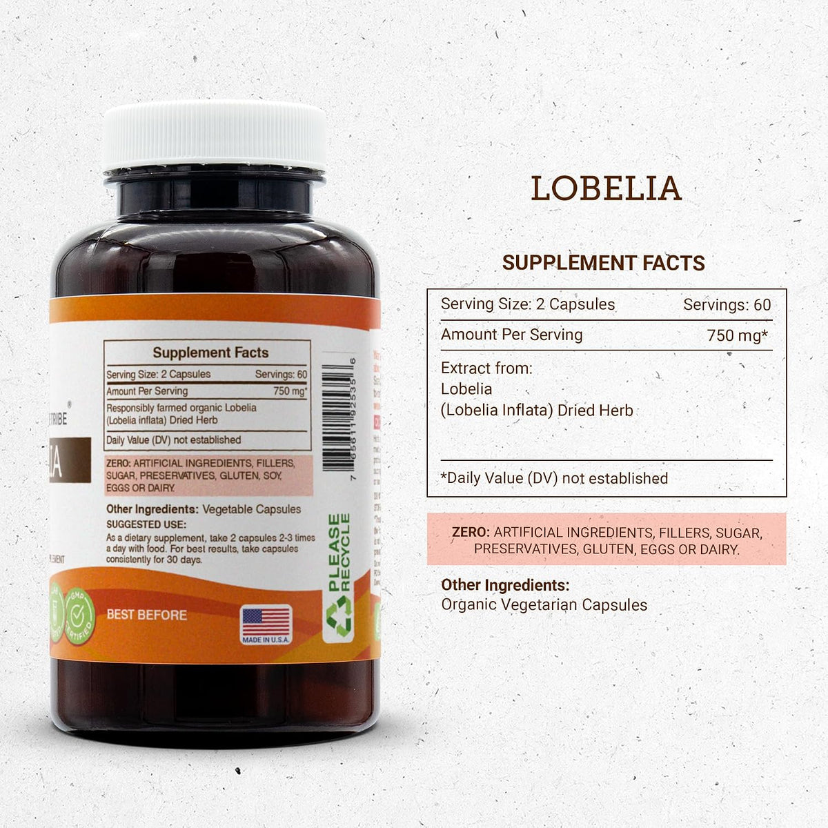 Secrets of the Tribe Lobelia 120 Capsules, 750 mg - görsel 3
