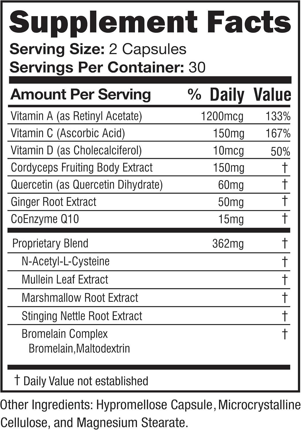 Respiratory Support Supplement with Mullein Leaf, NAC & Stinging Nettle | Airway & Breathing Wellbeing Formula | 60 Veg Capsules - görsel 2