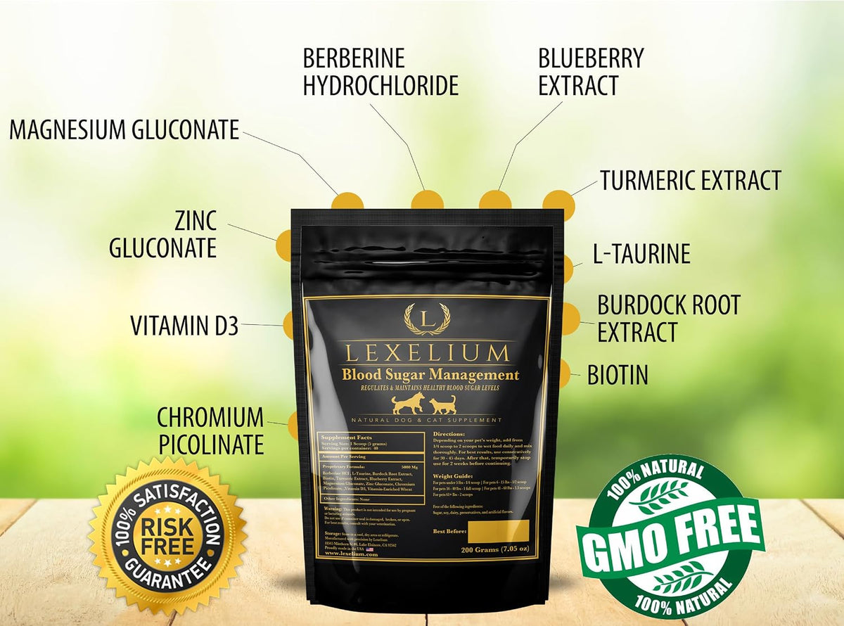 Blood Sugar Support for Diabetic Dogs and Cats - Vet-Formulated Powder - 200g - görsel 3
