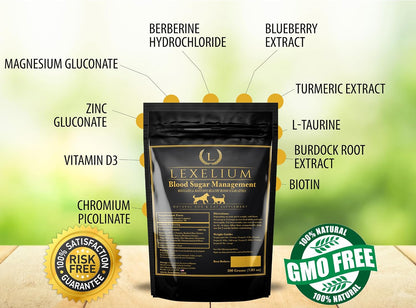 Blood Sugar Support for Diabetic Dogs and Cats - Vet-Formulated Powder - 200g