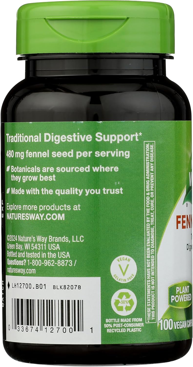 Nature's Way Fennel Seed, 480 mg per Serving, 100 Capsules - görsel 6
