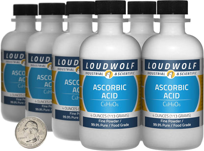 Ascorbic Acid / 907 g / 8 Bottles / 99.9% Pure Food Grade / Fine Powder