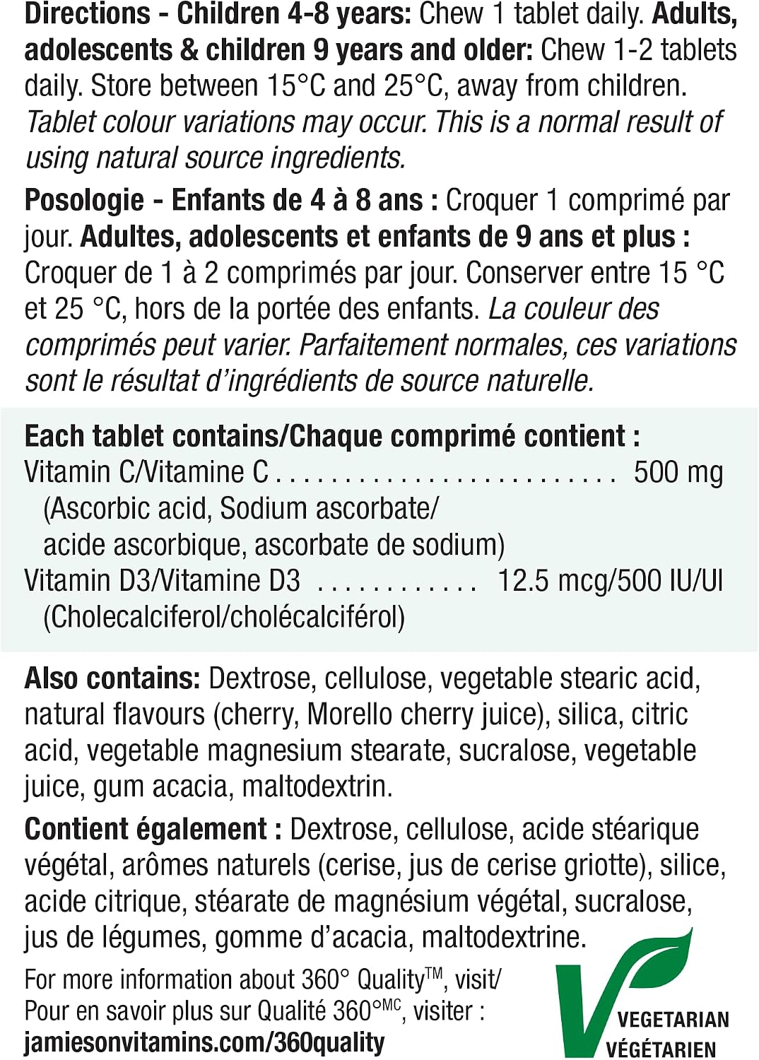 Jamieson Vitamin C + D Chewable, 75 Tablets - görsel 3