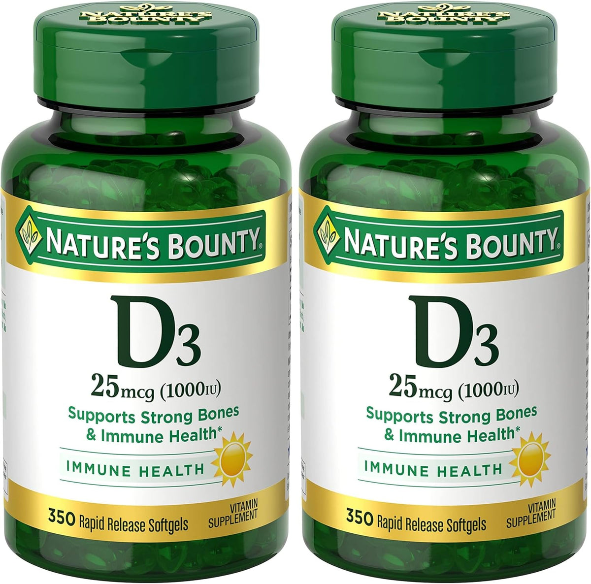 Nature's Bounty Vitamin D3 1000 IU, Immune Support, Helps Maintain Healthy Bones, 250 Rapid Release Softgels - görsel 10