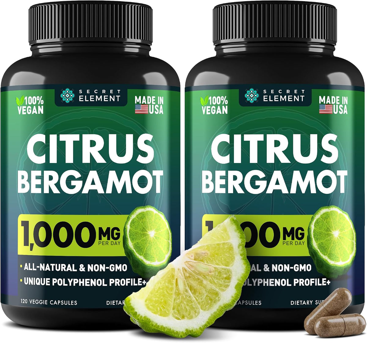 Citrus Bergamot Extract 1000mg – 240 Vegan Capsules (2-Pack) - görsel 1
