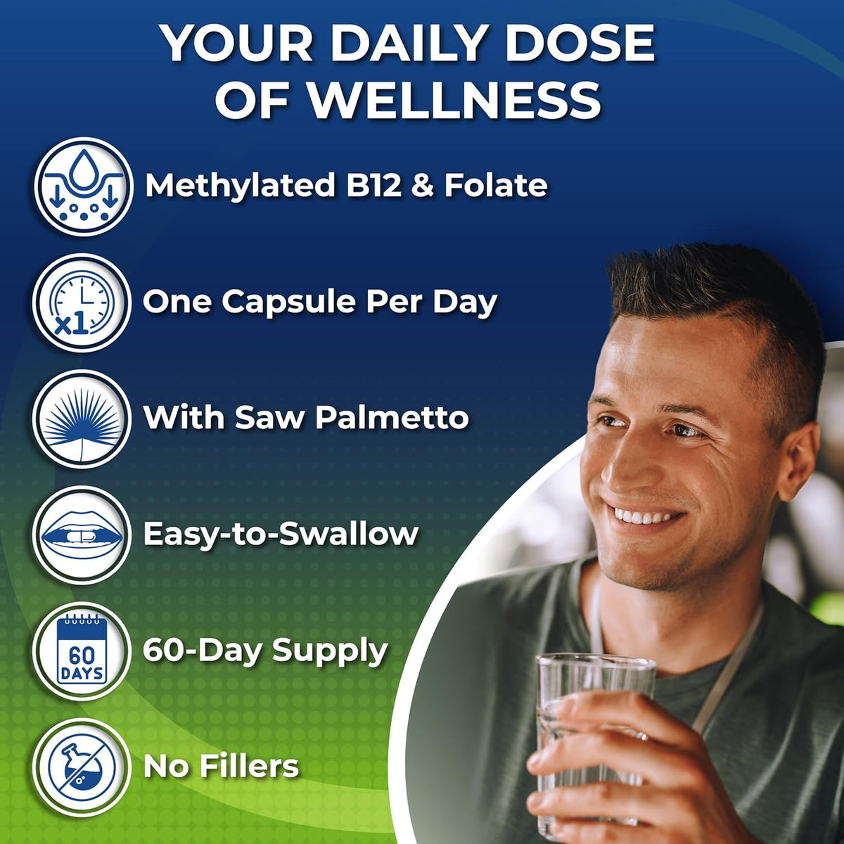 Men's Daily Multivitamin – Vegan Methylated with Saw Palmetto and Organic Superfoods - görsel 2