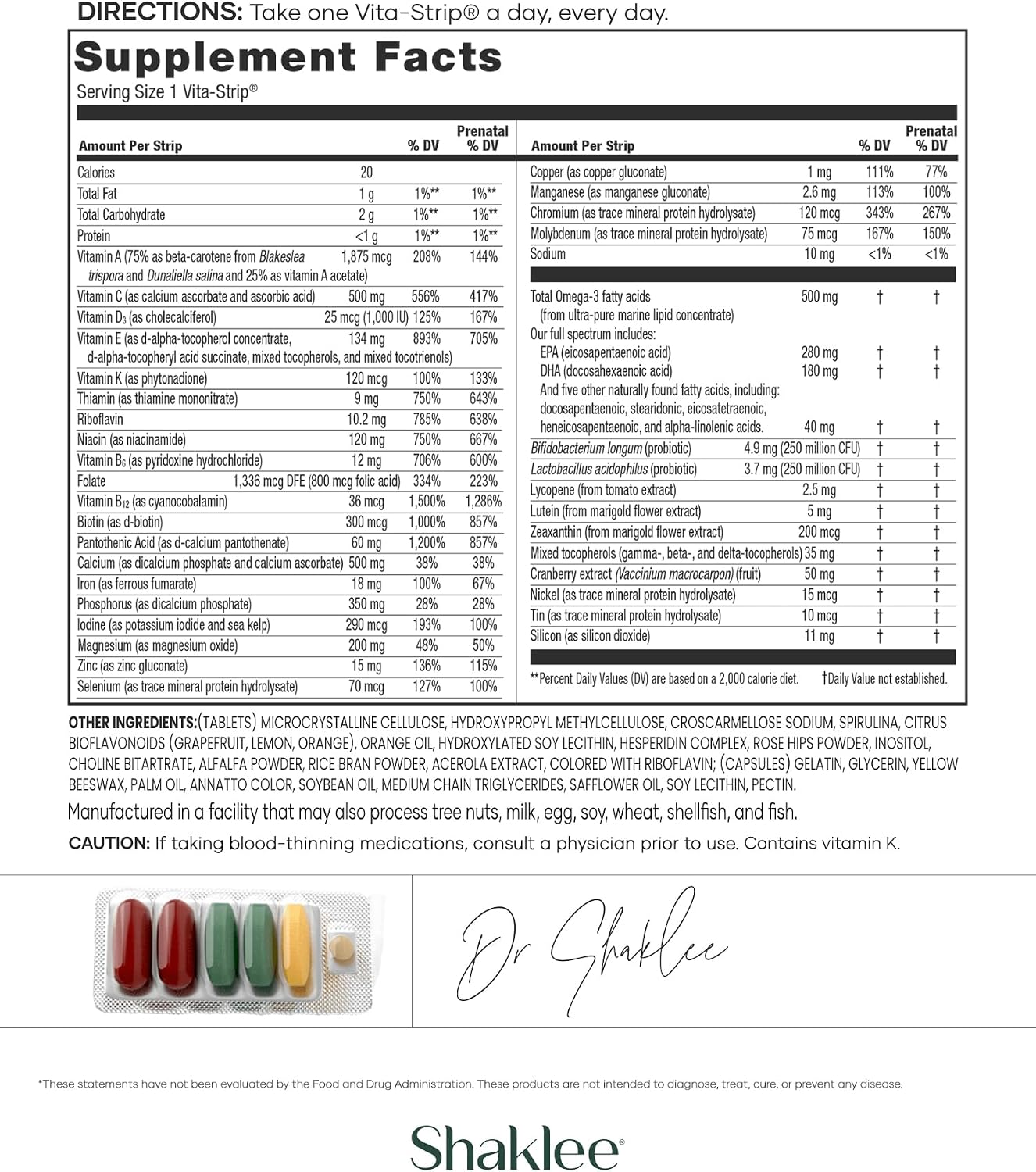 Shaklee Vitalizer Women – Advanced Nutrition Prenatal and Postnatal Multivitamin with Omega-3, Probiotics and More – 30 Vita-Strips - görsel 3