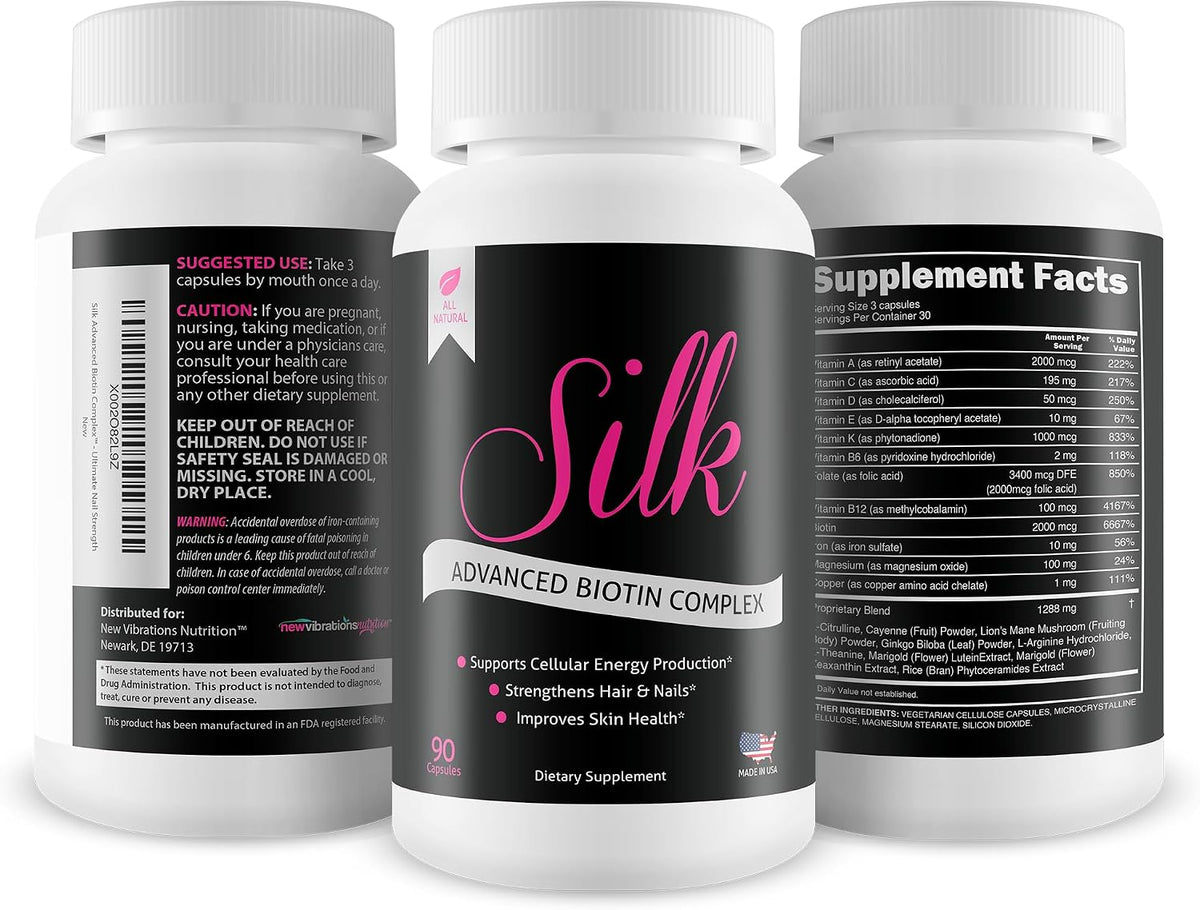 Silk Advanced Biotin Complex – Hair, Skin & Nails Support Supplement - görsel 4