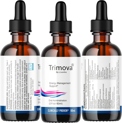 Trimova Metabolic Support Liquid Drops – Advanced Formula, 3 Bottles (90-Day Supply)