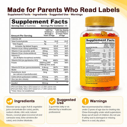 NOMMY BEARS Children's Multivitamin Gummies – 11 Essential Nutrients, Gelatine-Free, Vegan, Natural Flavours