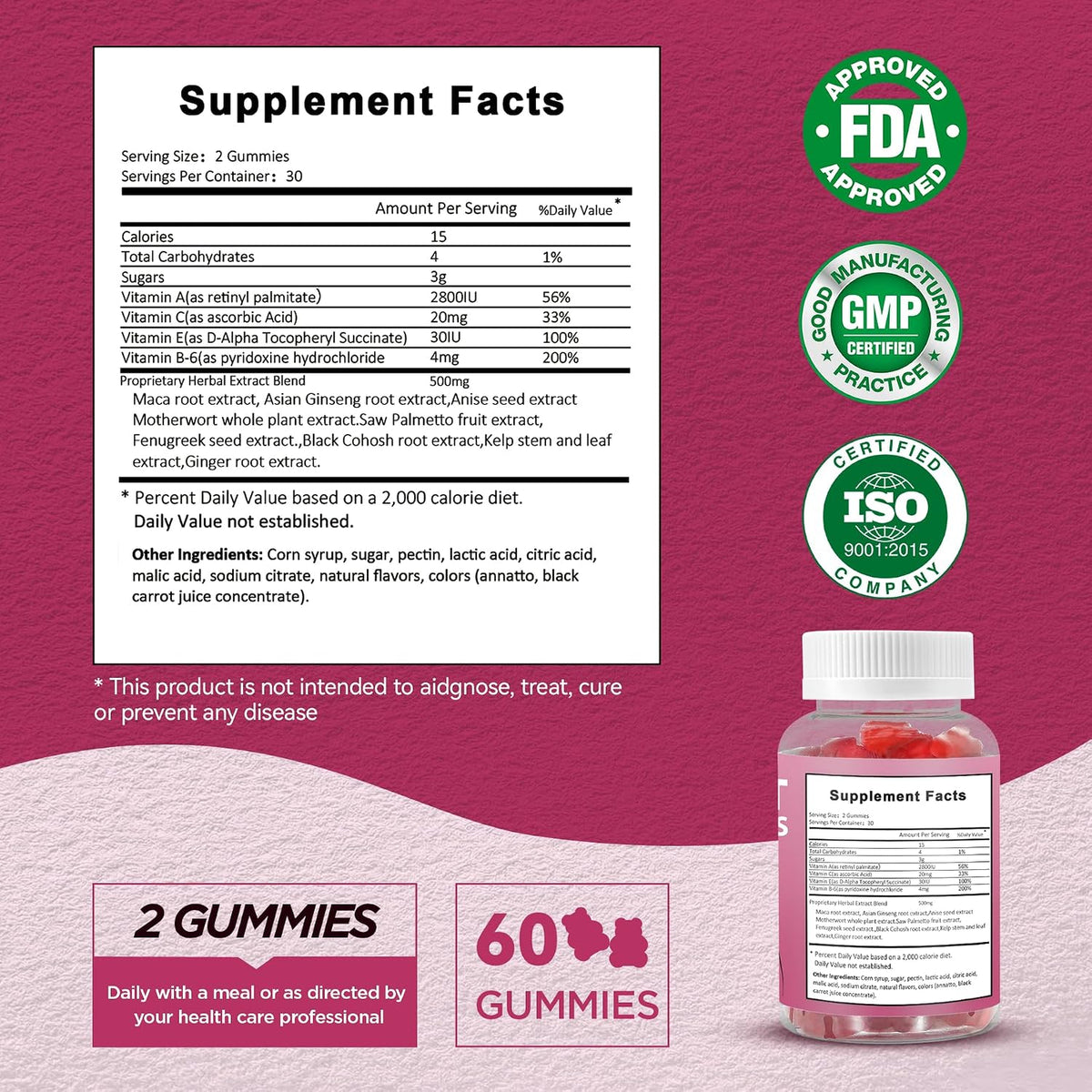 Natural BBL Gummies for Women – Natural Curve Support, 60 Count Bear-Shaped Chews with Herbal Extracts & Multivitamins, Berry Flavour - görsel 2