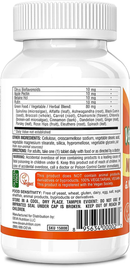 Deva Vegan Multivitamin and Mineral Supplement - 90 Coated Tablets