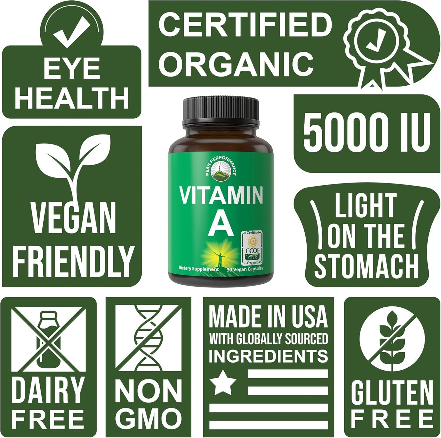 Certified Organic Vitamin A 5000 IU Supplement Capsules - görsel 3