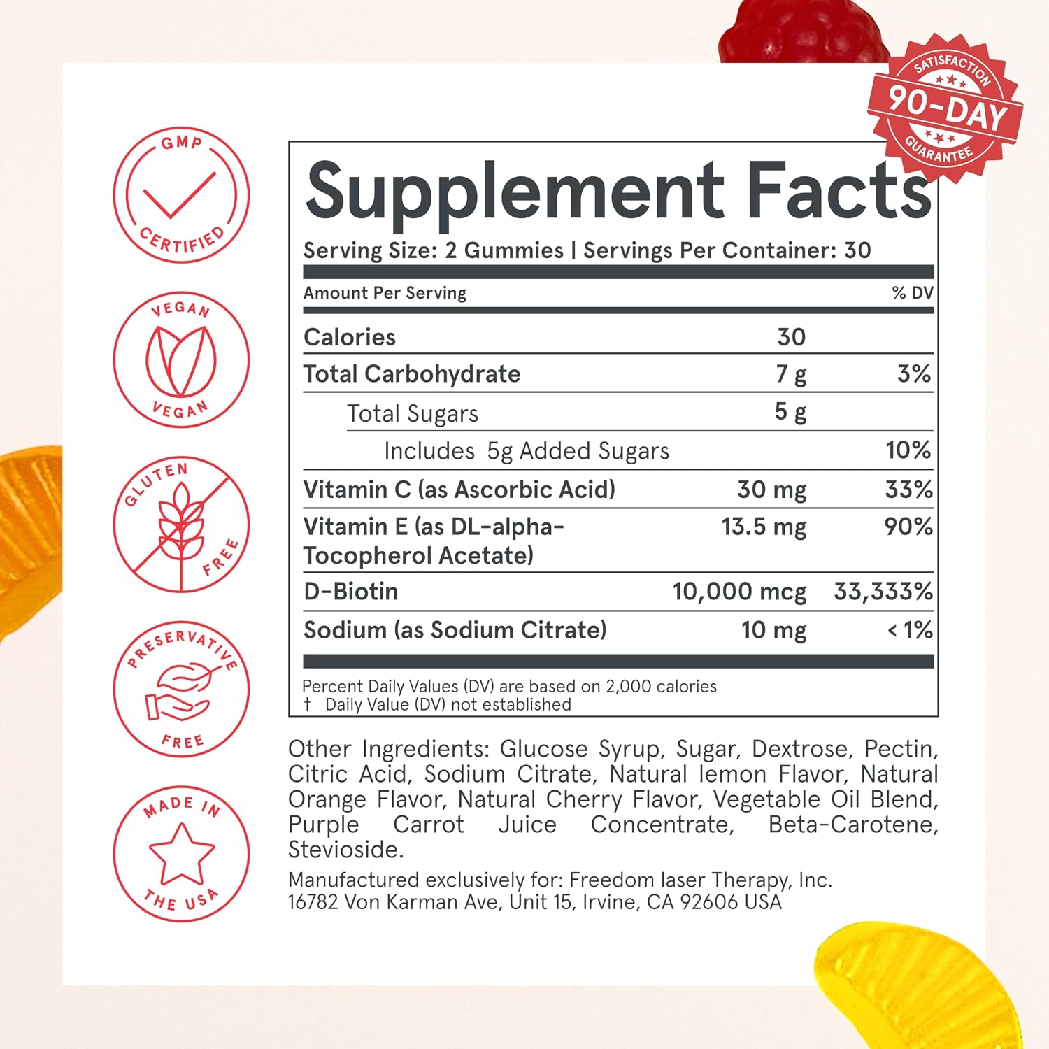 iRestore Biotin Gummies 10,000 mcg - Hair, Skin & Nails Supplement, 60 Vegan Gummies - görsel 5