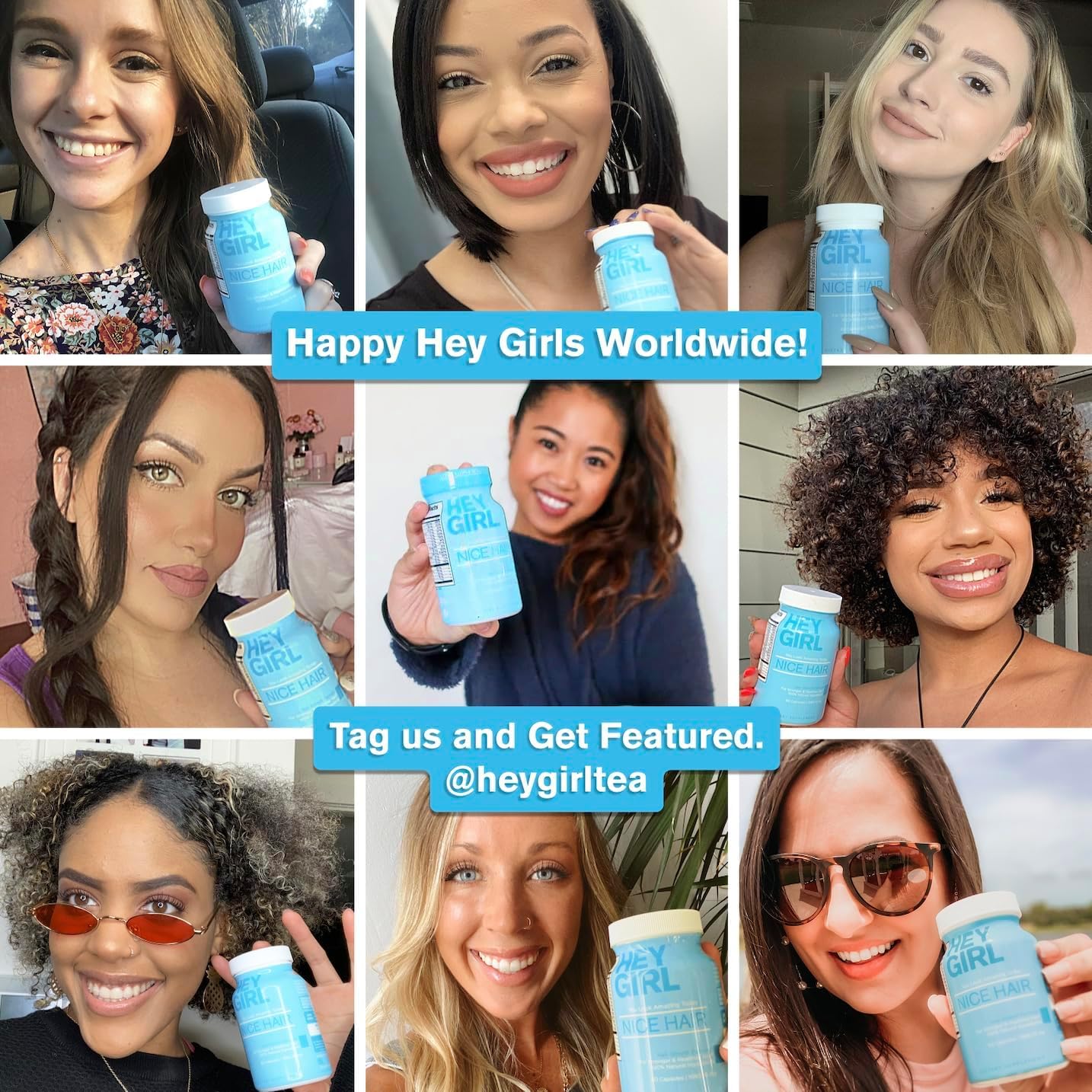 Hey Girl Tea Nice Hair Supplement – Hair Vitamins with Biotin, Keratin & Collagen - görsel 5