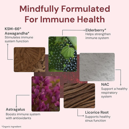 ION* Intelligence of Nature Vital Immunity Drink Mix - Immune Support with Vitamin C & Adaptogen Mushrooms, Daily Wellness Drink Packet Supplement, Travel Friendly - Elderberry Flavour, 20 Packets
