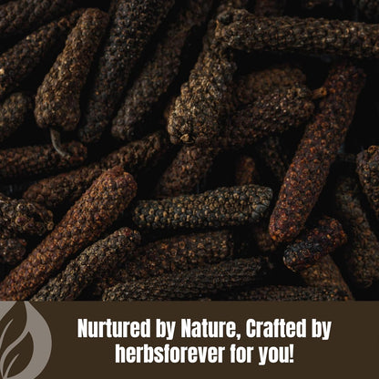 HerbsForever Pippali (Piper longum) Fruit Powder - Wild Harvested, Non-GMO, Vegan (230g)