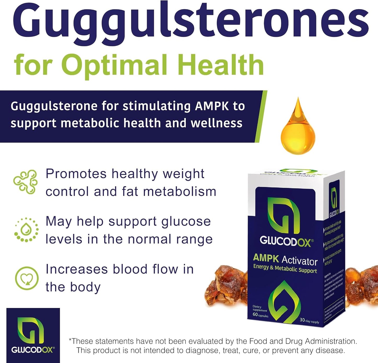 GlucodOX AMPK Activator Supplement – Guggul Extract for Metabolic Support & Longevity - görsel 3