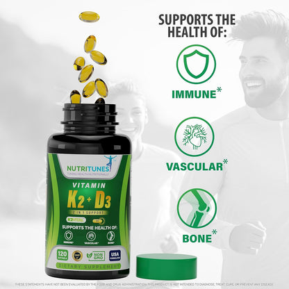 Vitamin D3 K2 5000 IU & 100 mcg MK-7 – 120 Softgels