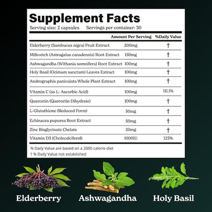 Better Alt Quercetin Capsules - 100mg Quercetin with Elderberry, Ashwagandha & 11 Potent Ingredients