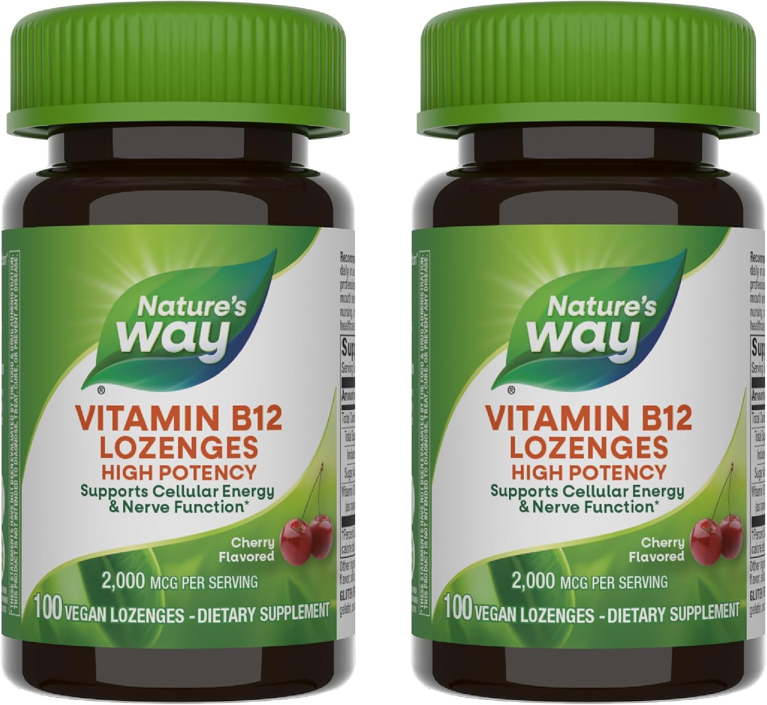 Nature's Way Vitamin B12 Lozenges, 100 Lozenges per Bottle (Pack of 2) - görsel 1