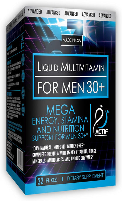 ACTIF Liquid Daily Multivitamin for Men Age 30+ with 40 Advanced Factors, Non-GMO, 946ml