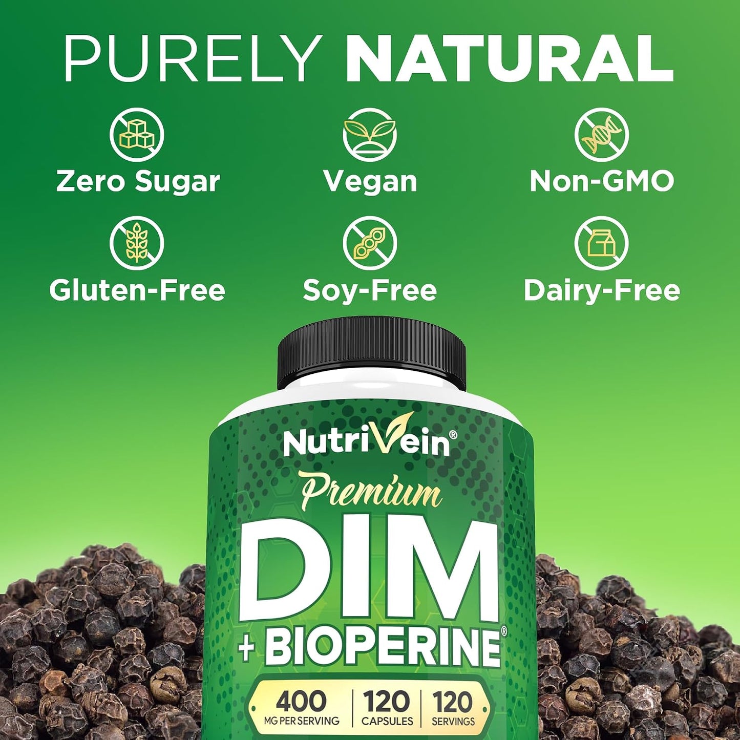 Nutrivein Premium DIM Supplement 400 mg – 120 Capsules - görsel 6