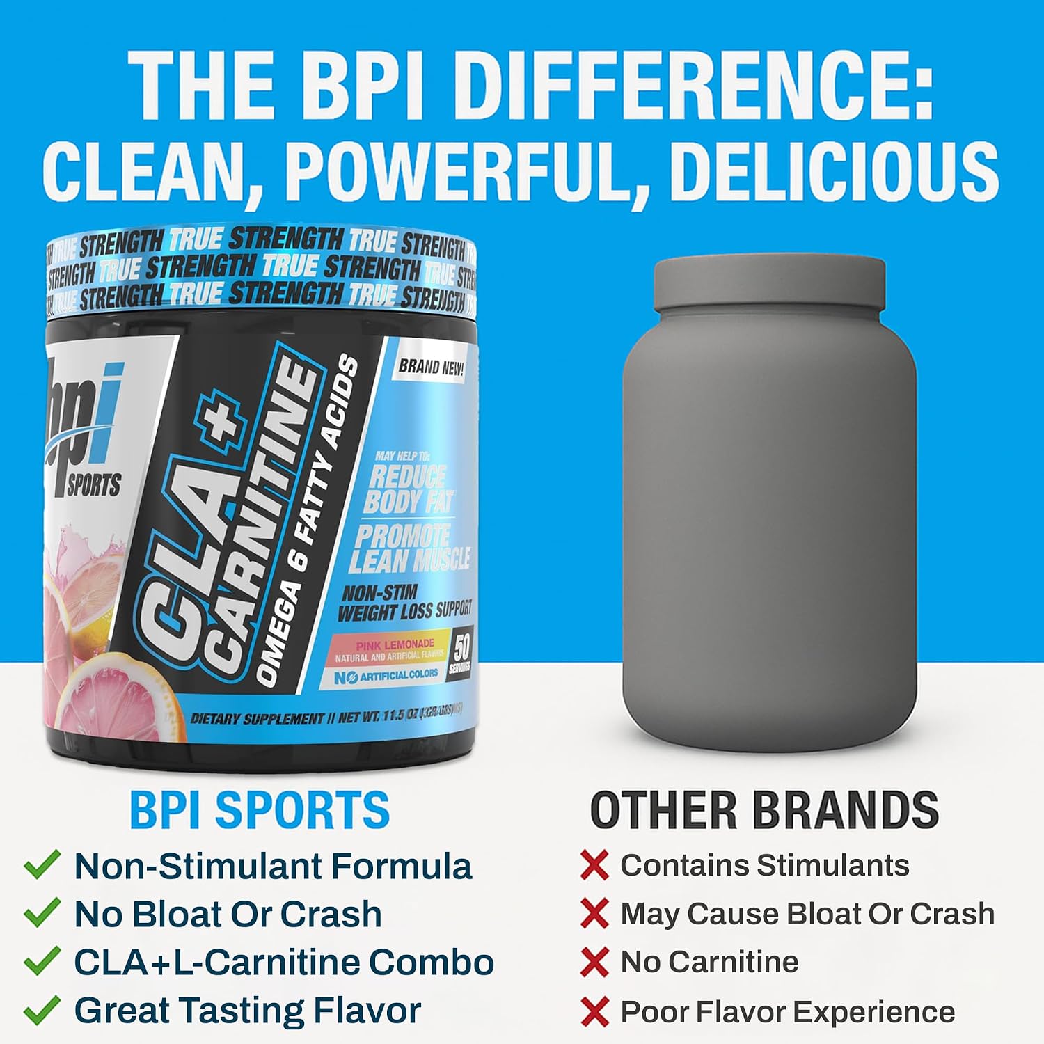BPI Sports CLA+Carnitine Supplement – Pink Lemonade – 50 Servings - görsel 5