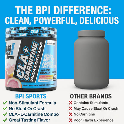 BPI Sports CLA+Carnitine Supplement – Pink Lemonade – 50 Servings