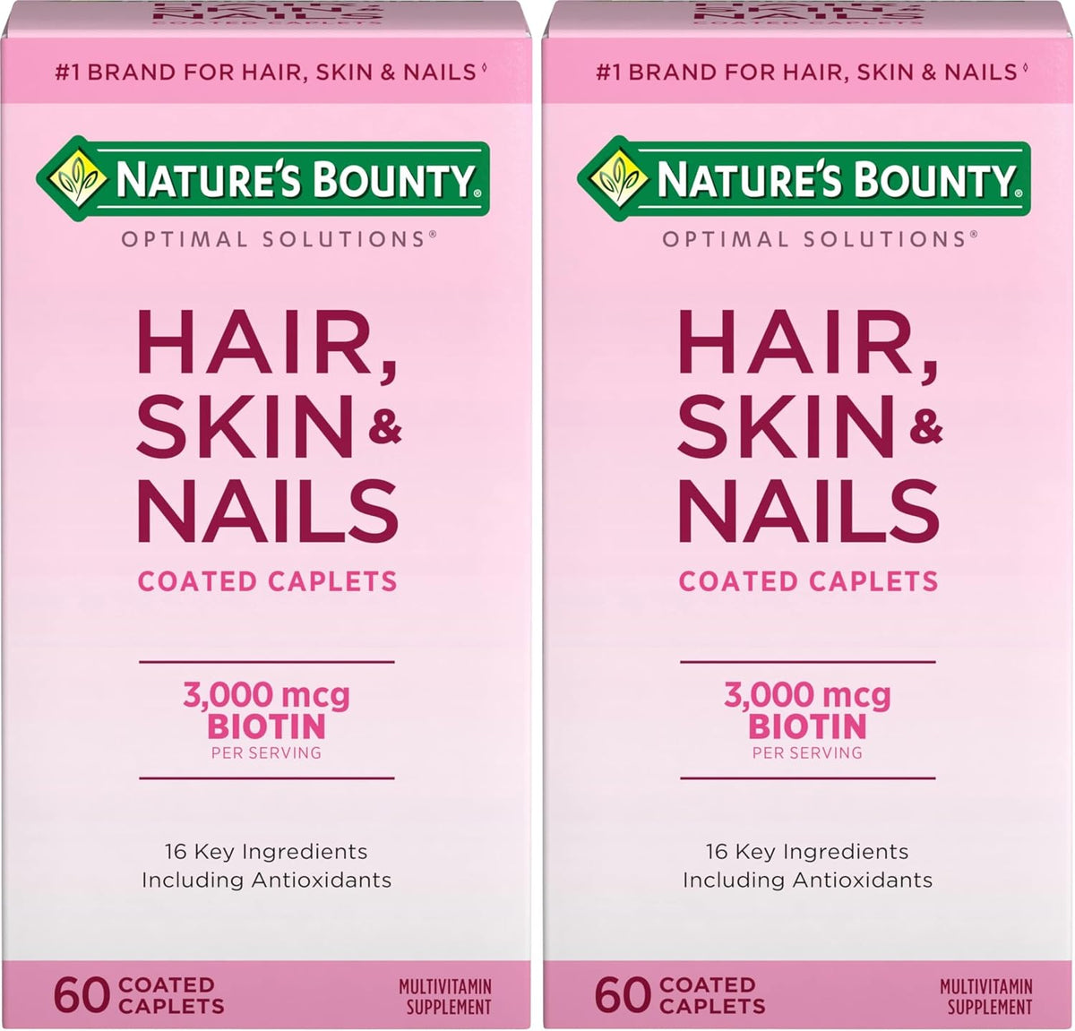 Nature's Bounty Optimal Solutions Hair, Skin & Nails Formula, 3000 mcg Biotin, 60 Coated Caplets - görsel 7