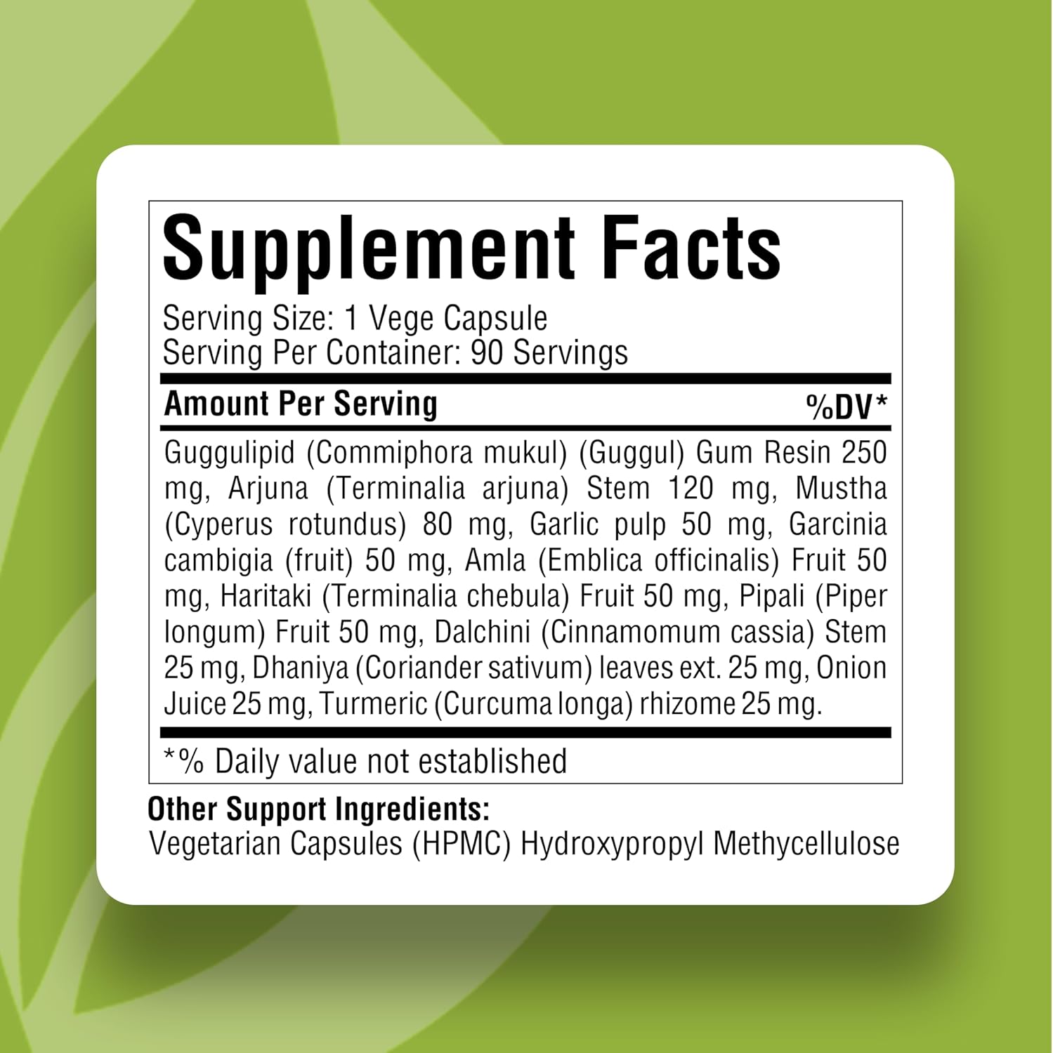Herbsforever Cholesterol Health Support – Ayurvedic Supplement with Guggulipid & Arjuna, 90 Veg Capsules - görsel 2