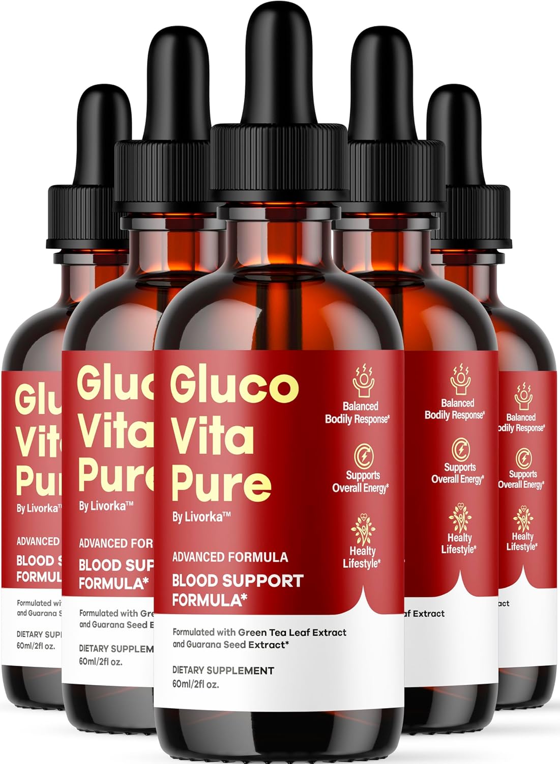 Glucovita Pure Drops - All-Natural Support, Premium Liquid Advanced Formula (5-Month Supply) - görsel 1