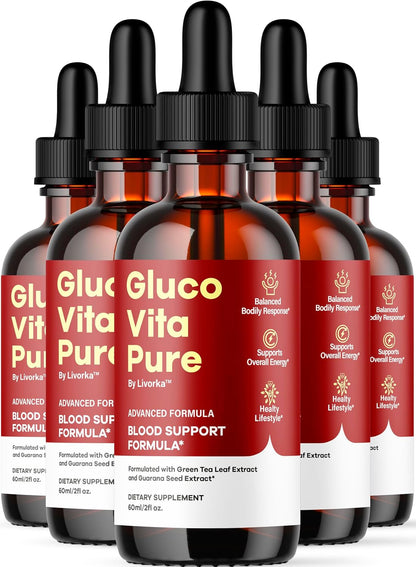 Glucovita Pure Drops - All-Natural Support, Premium Liquid Advanced Formula (5-Month Supply)