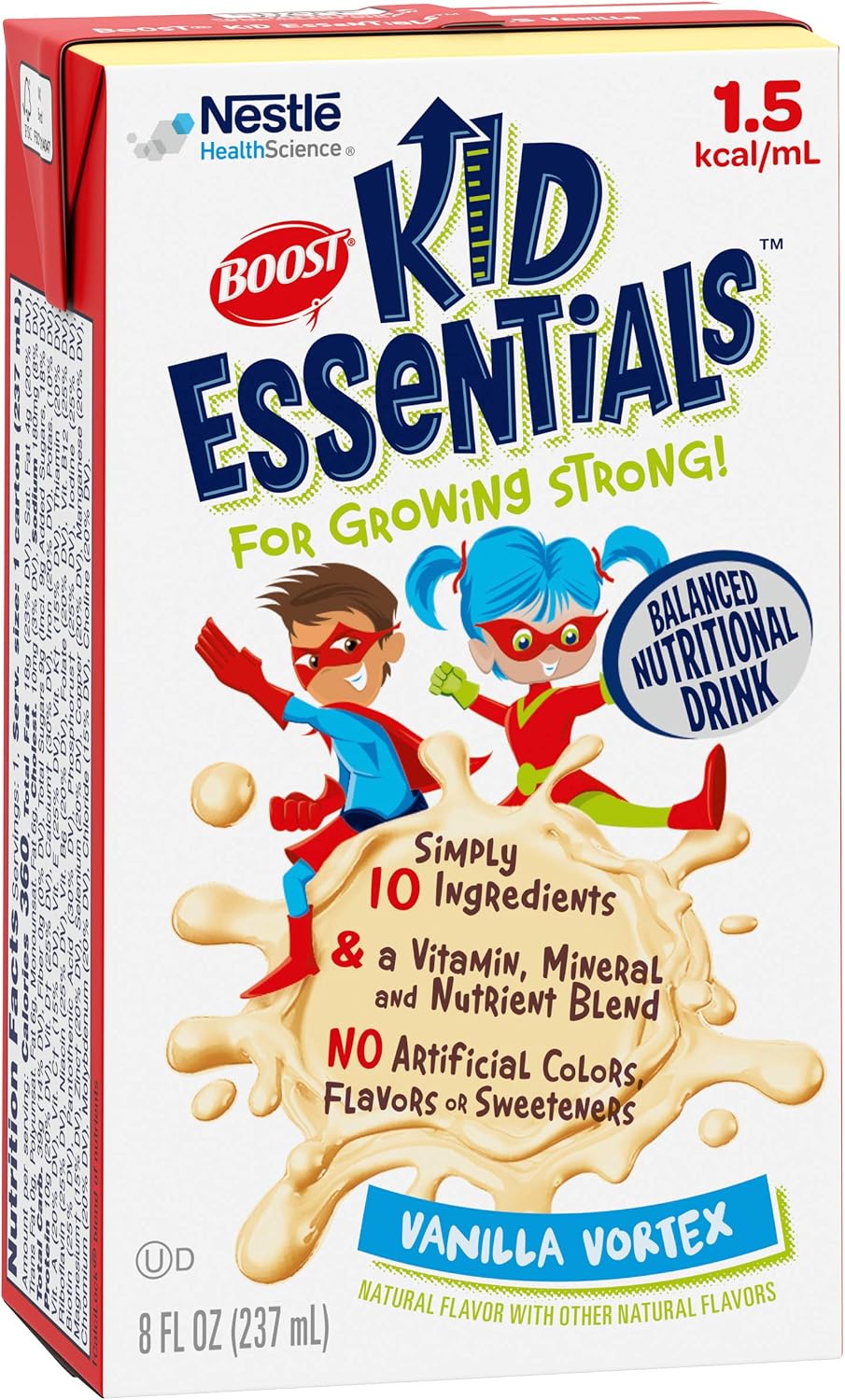 Boost Kid Essentials 1.5 Nutritional Drink, Balanced Nutritional Drink, Ready to Drink Nutrition Beverage, Children's Nutrition Shake, High Calorie Nutrition Drink, Vanilla Vortex, 237 ml (Pack of 12) - görsel 3