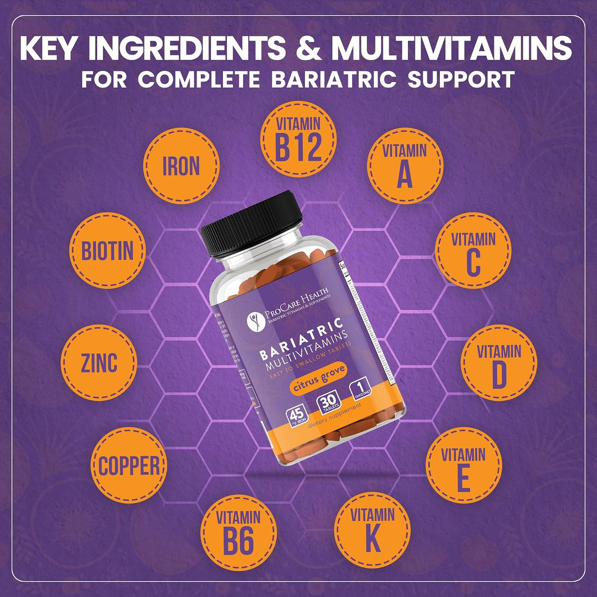 ProCare Health Bariatric Multivitamin with Iron 45mg - 30 Tablets - görsel 5