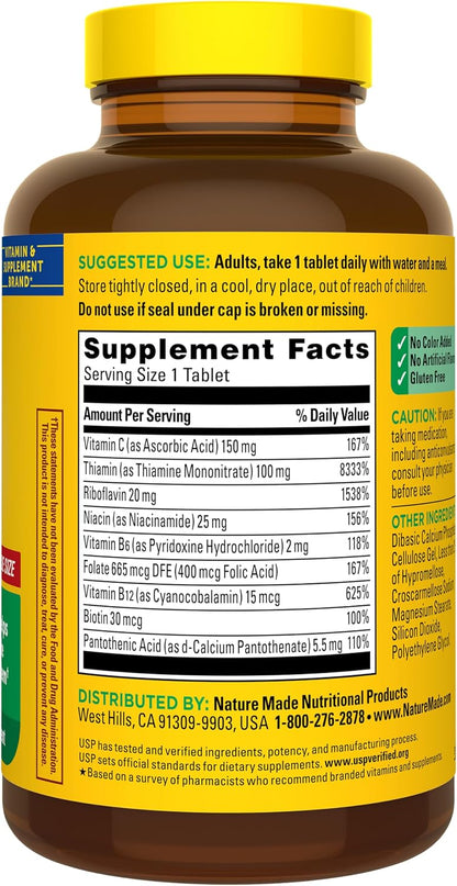 Nature Made Super B Complex with Vitamin C & Folic Acid - 360 Tablets