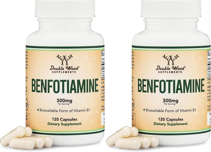 Benfotiamine 300mg Servings - 120 Capsules - Double Wood
