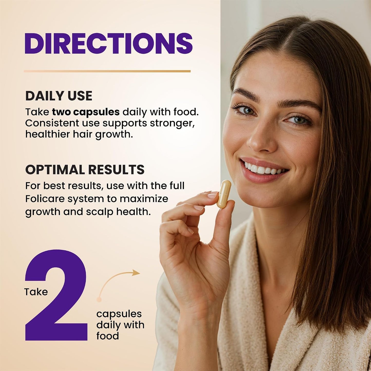 Biotin Hair Growth Supplement with Collagen, Keratin and Probiotics – Hair Growth Support, Skin & Nails Supplement for Men and Women – Made in USA (1 Pack) - görsel 7
