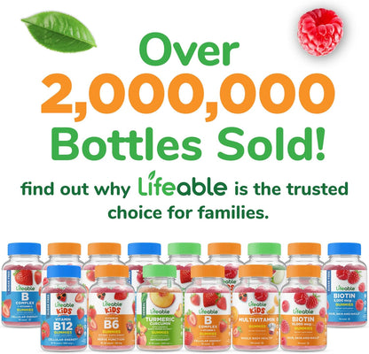 Lifeable Vitamin C Gummies – 750mg, Orange Flavour, Immune Support – 90 Gummies