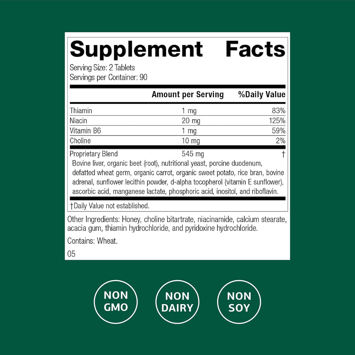 Standard Process Cataplex B - Nervous System & Heart Health Supplement - 180 Tablets - görsel 2