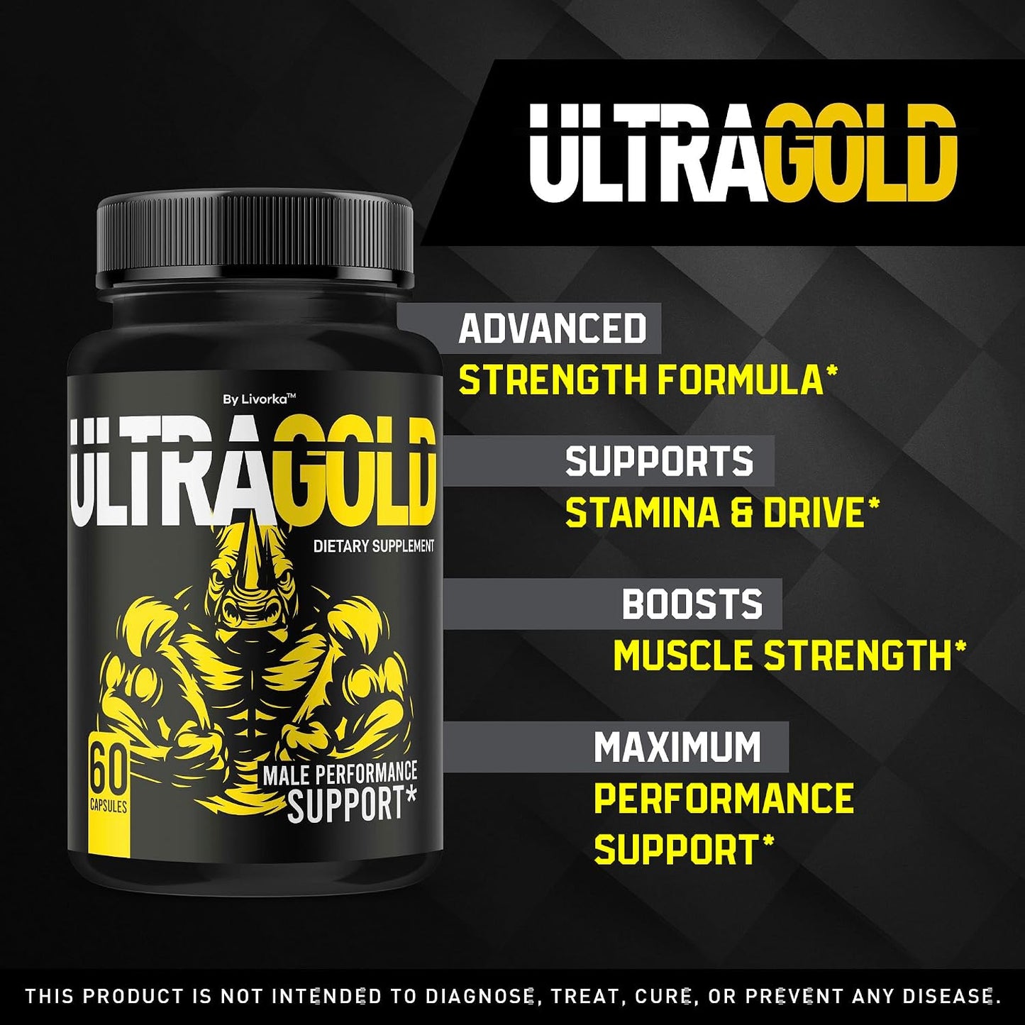 Ultra Gold Capsules - Official Ultra Gold Pills Supplement Support Premium for Men, All Natural UltraGold Maximum Strength Multivitamin Pills Advanced Formula, 60 Capsules for 1 Month - görsel 2